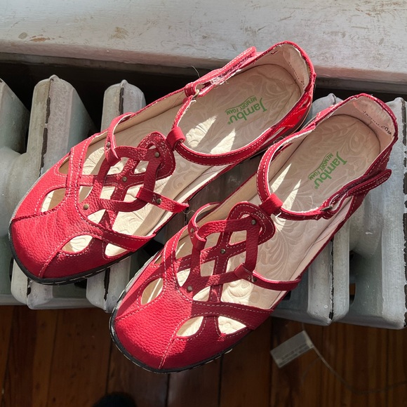 Jambu Shoes - NWOB Jambu Abby Cut-Out Mary Jane Womens Red Memory Foam Footbed Size 10M